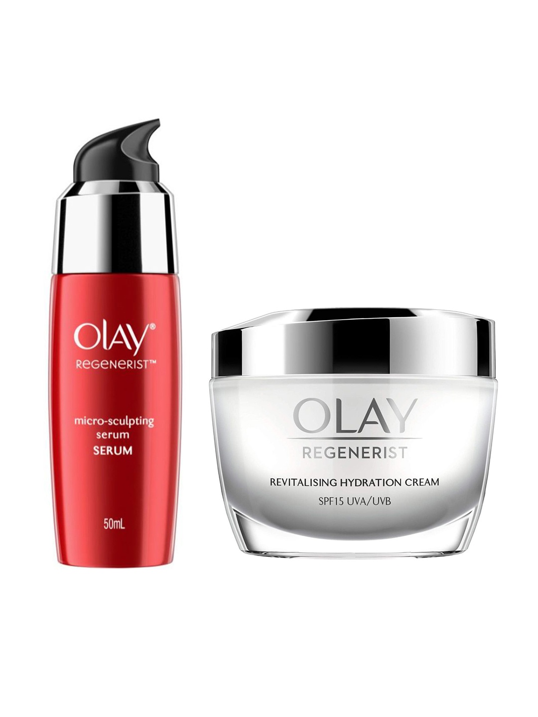 

Olay Set of Regenerist Hydration Cream - 50 g & Regenerist Micro-Sculpting Serum - 50 ml, White