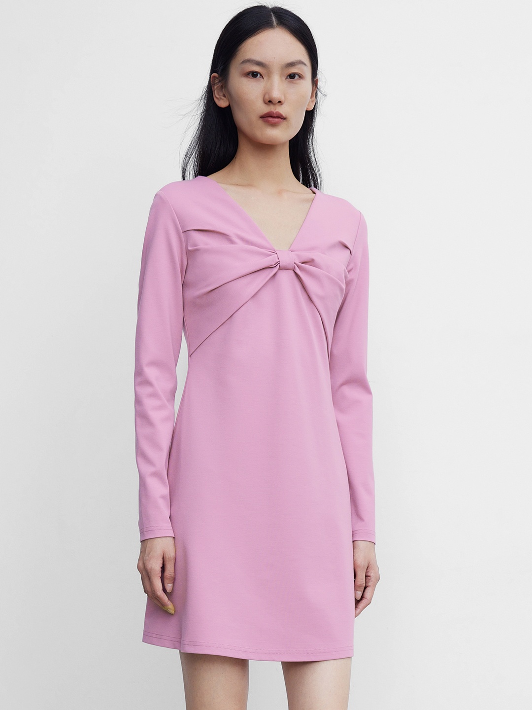 

Urban Revivo Bow Detail A-Line Mini Dress, Pink