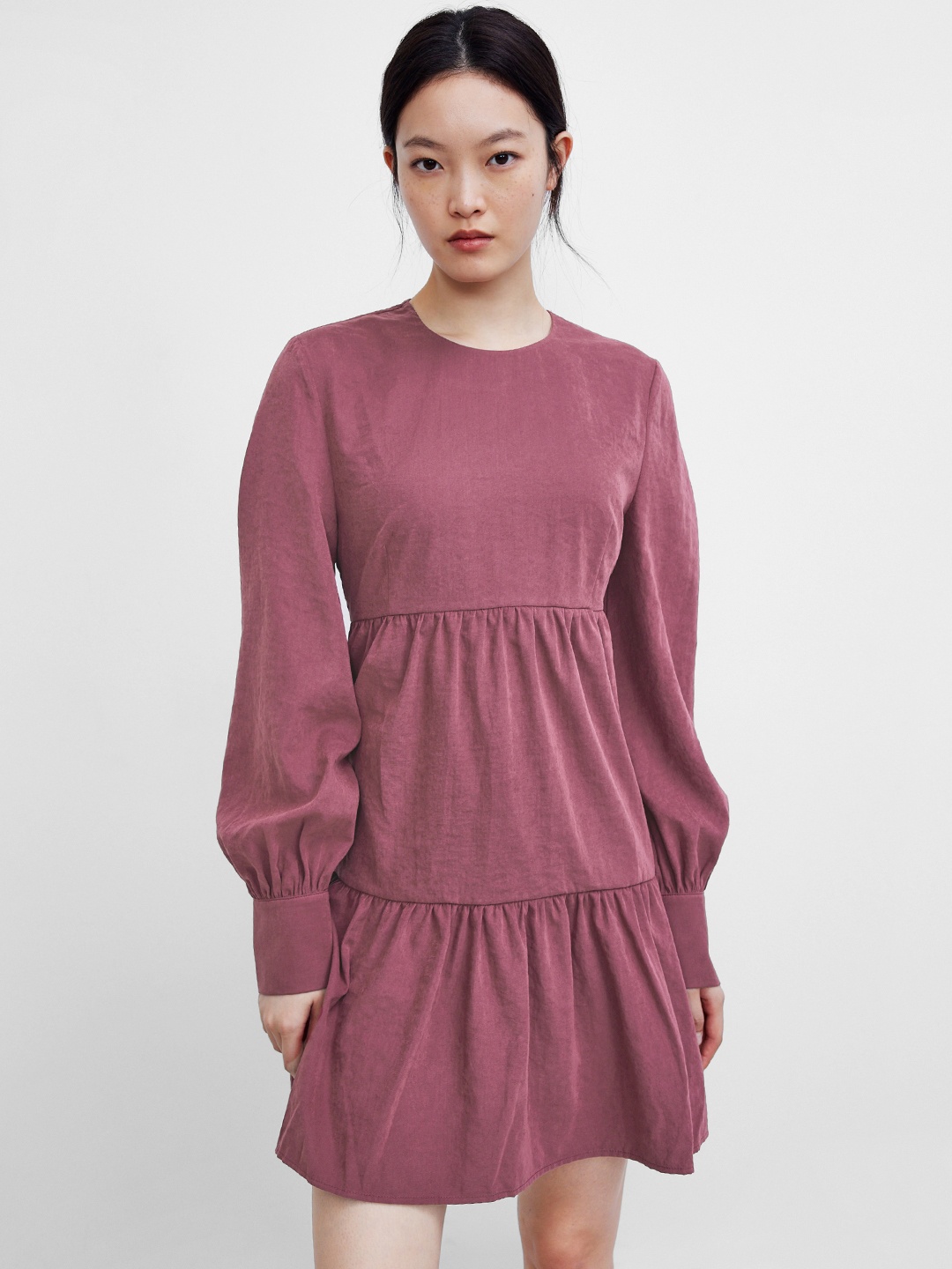 

Urban Revivo A-Line Tiered Mini Dress, Purple