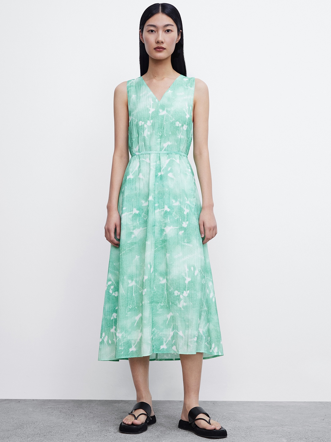 

Urban Revivo Tie & Dye Midi A-Line Dress, Green