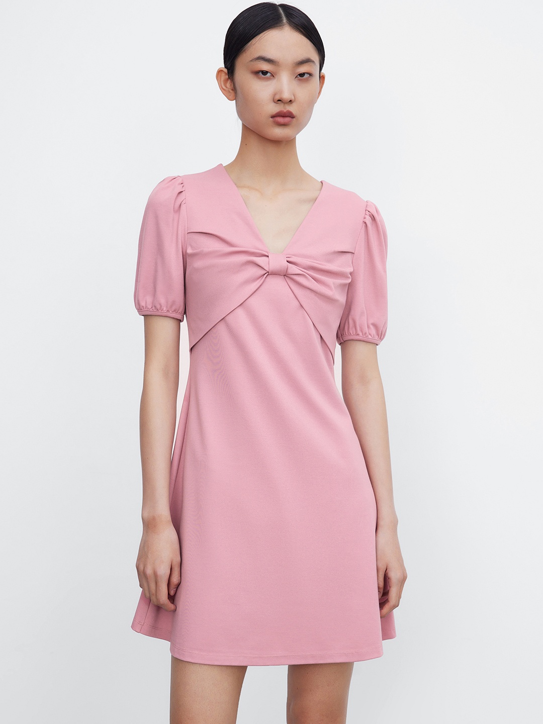 

Urban Revivo Bow Front A-Line Dress, Pink