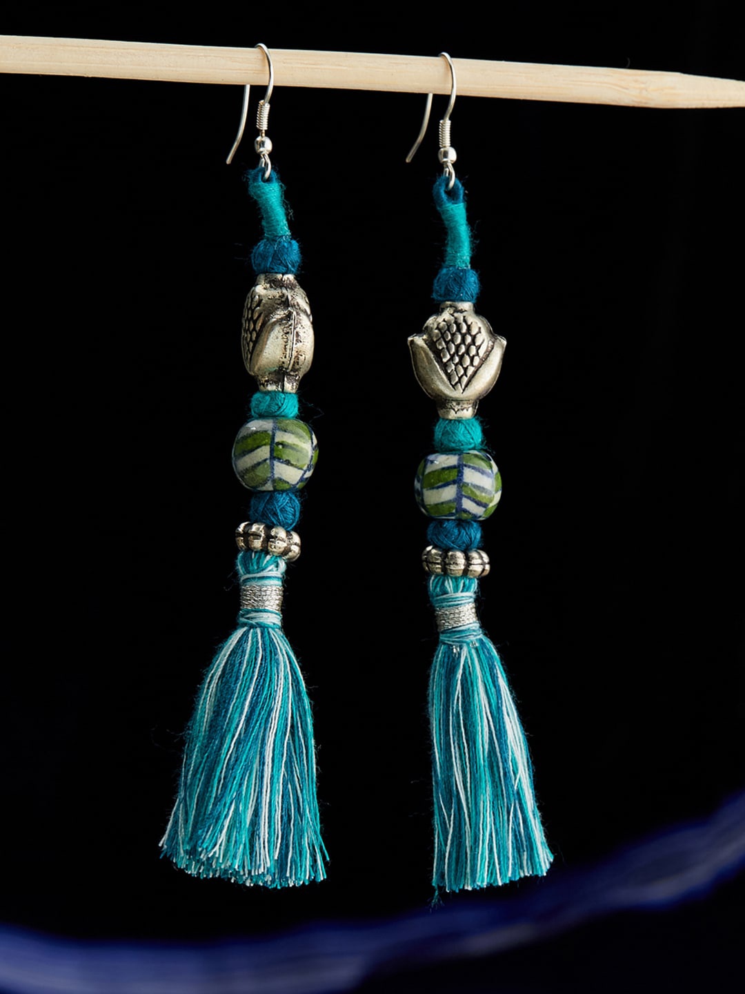 

Fabindia Silver Plated Tasselled Drop Earrings
