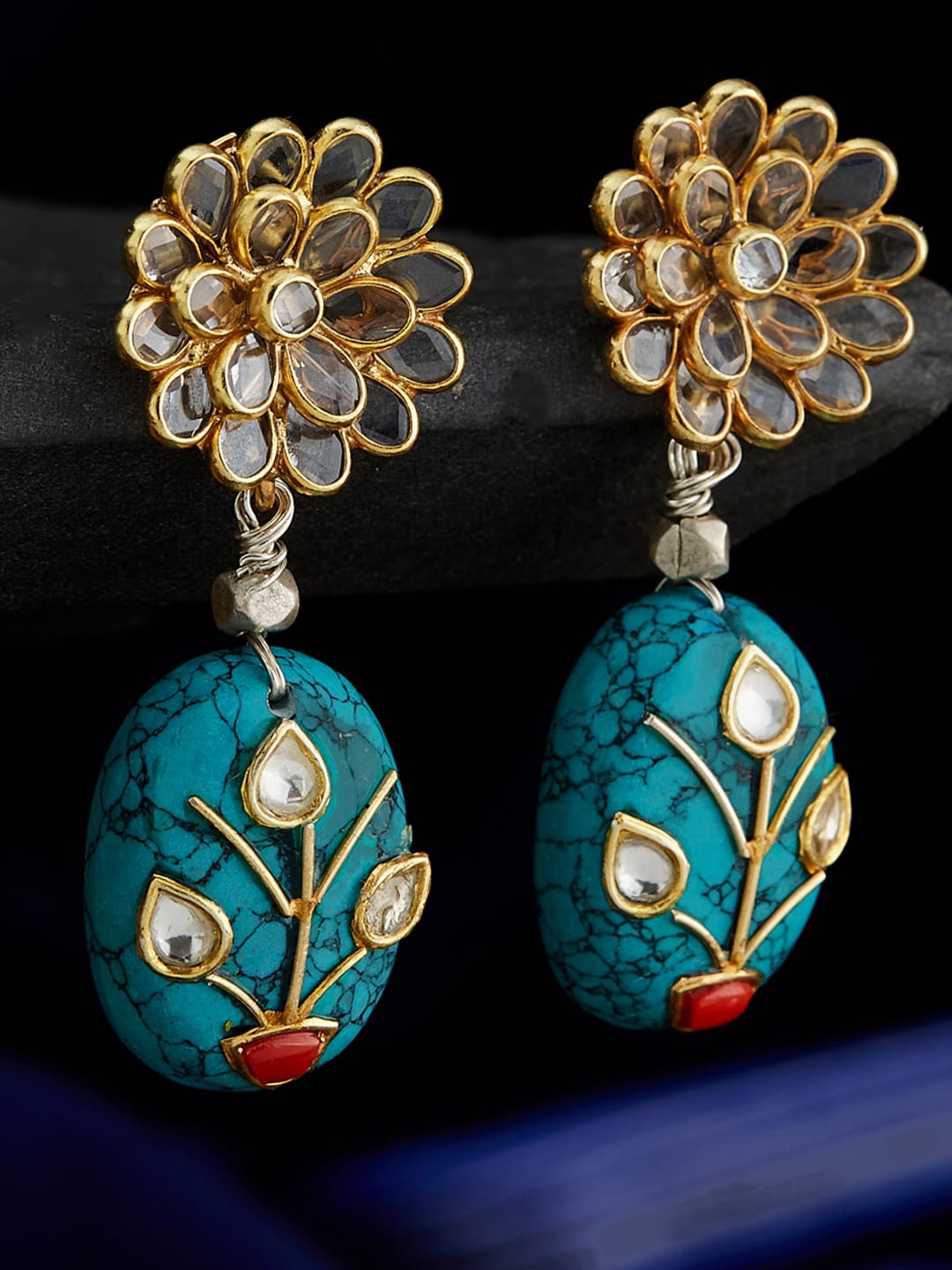 

Fabindia Gold-Plated Floral Drop Earrings