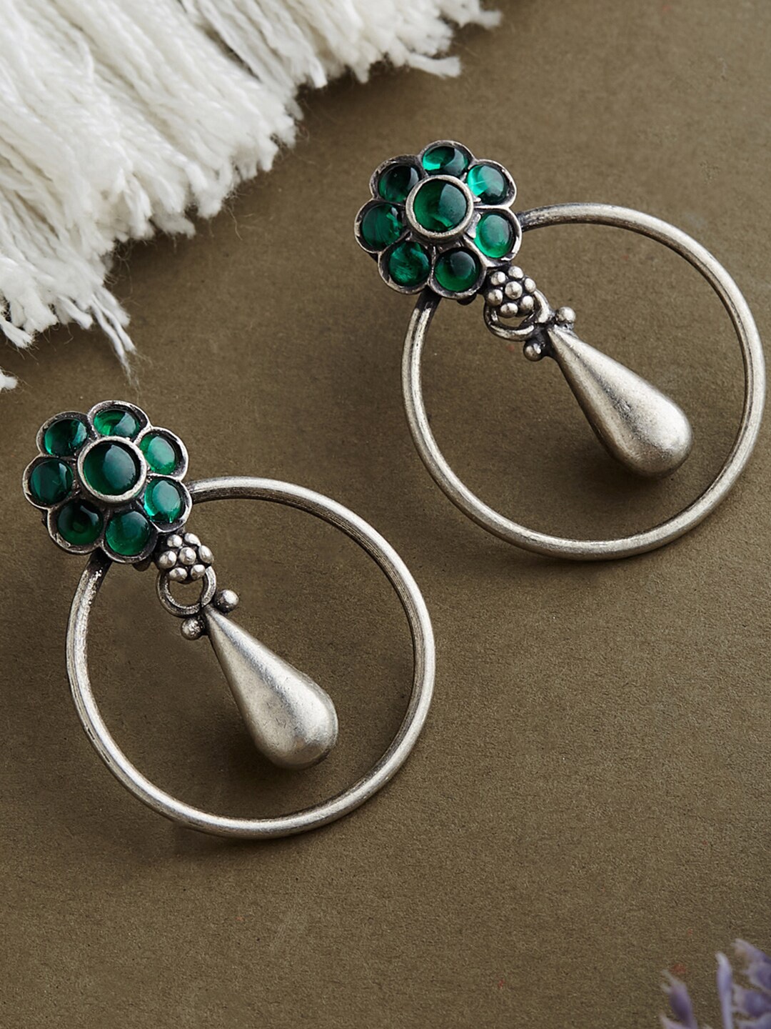 

Fabindia Silver Circular Drop Earrings