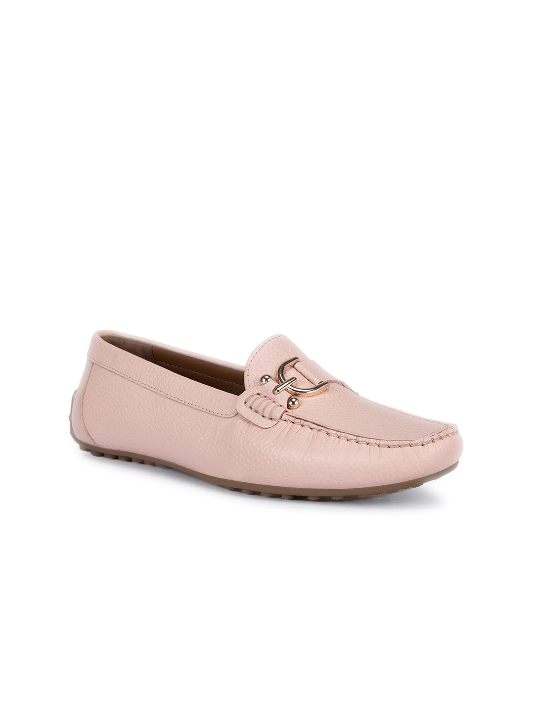 

ROSSO BRUNELLO Women Textured Leather Horsebit Loafers, Pink
