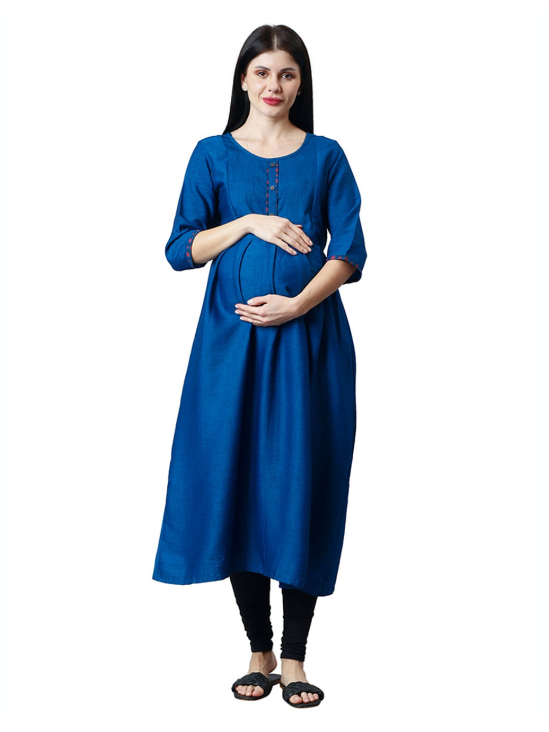 

CEE-18 Cotton Maternity A-Line Kurta, Blue