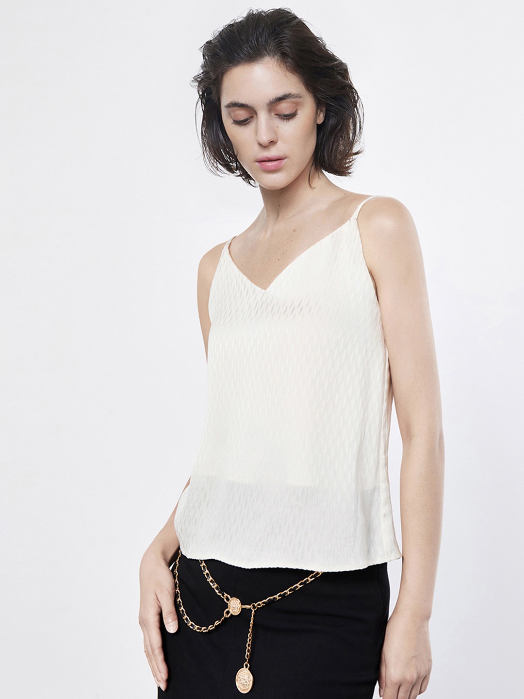 

Urban Revivo Textured Cami Top, White