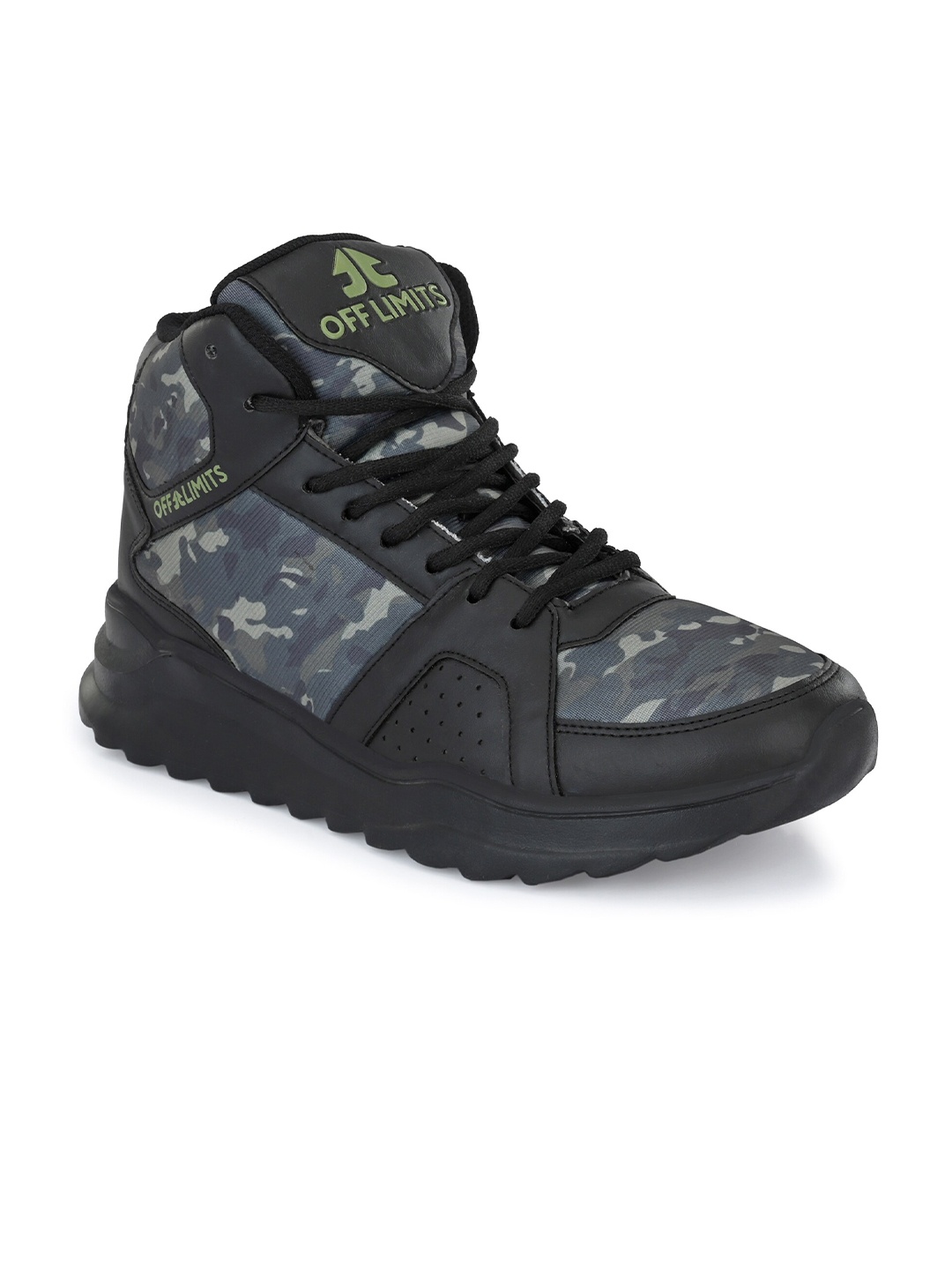 

OFF LIMITS Men Mid Top Lightweight Memory Foam Mesh Non-Marking Trekking Shoes, Olive