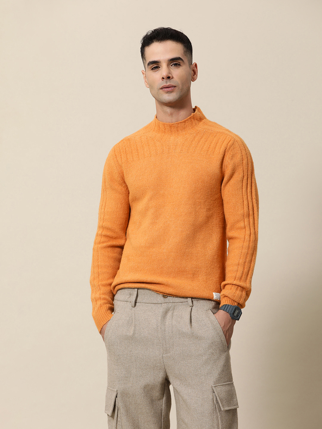 

Mr Bowerbird High Neck Tailored Fit Pullover, Yellow