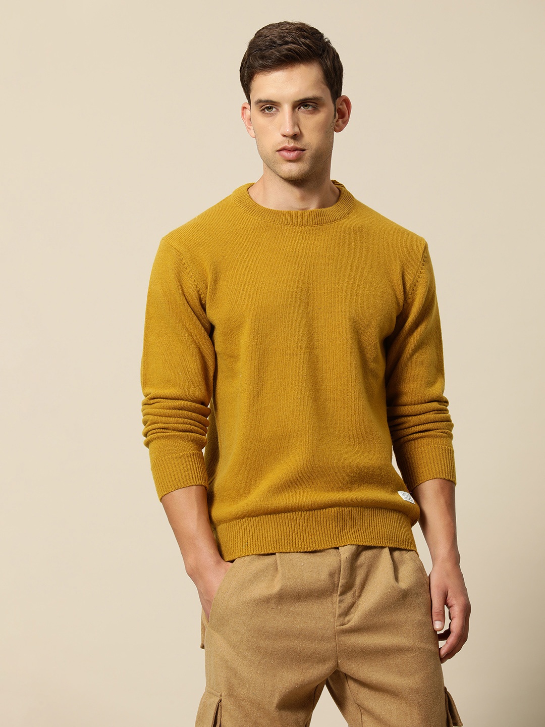 

Mr Bowerbird Woollen Tailored Fit Pullover Sweater, Mustard