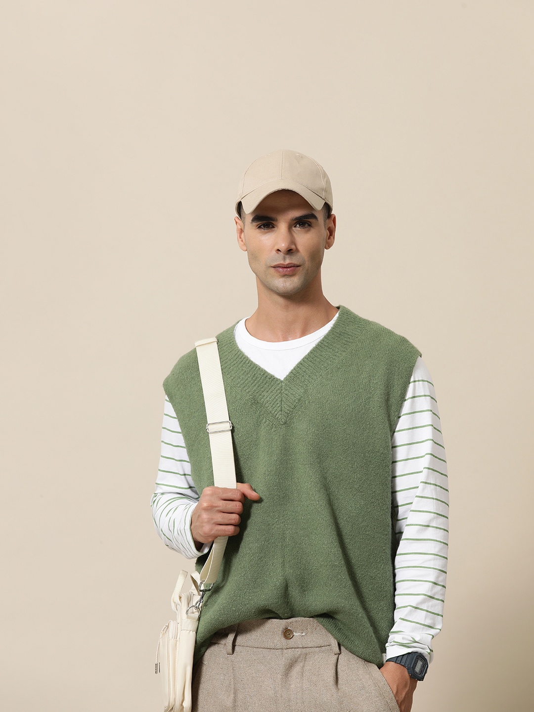 

Mr Bowerbird V-Neck Sleeveless Oversize Pullover, Green