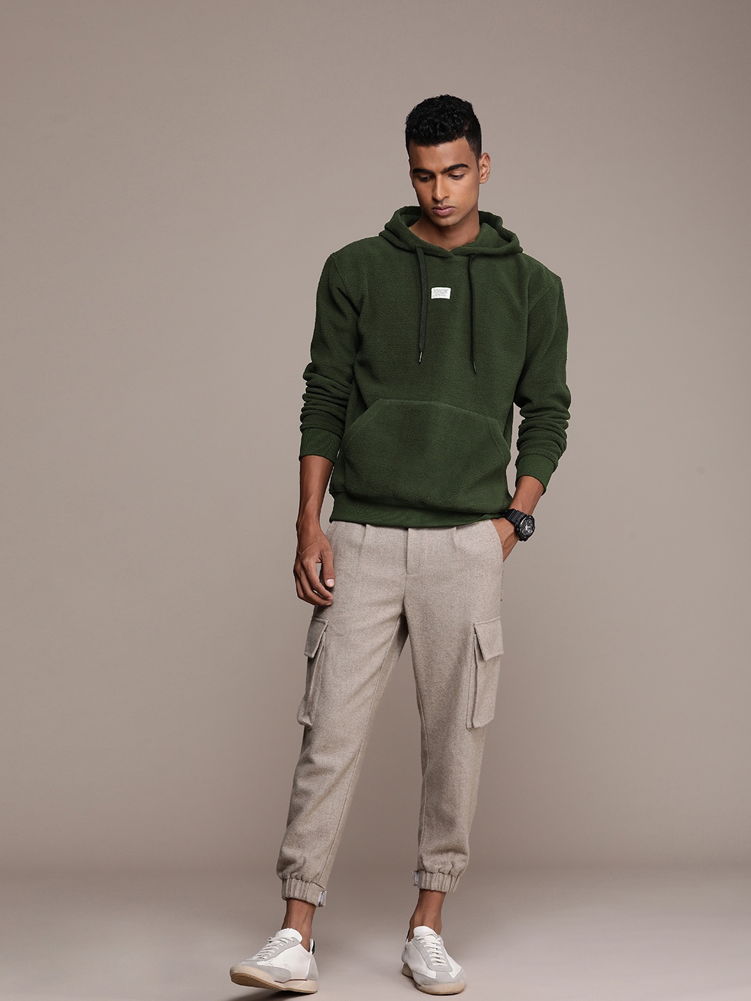 

Mr Bowerbird Self Design Hooded Oversize Sweatshirt, Olive