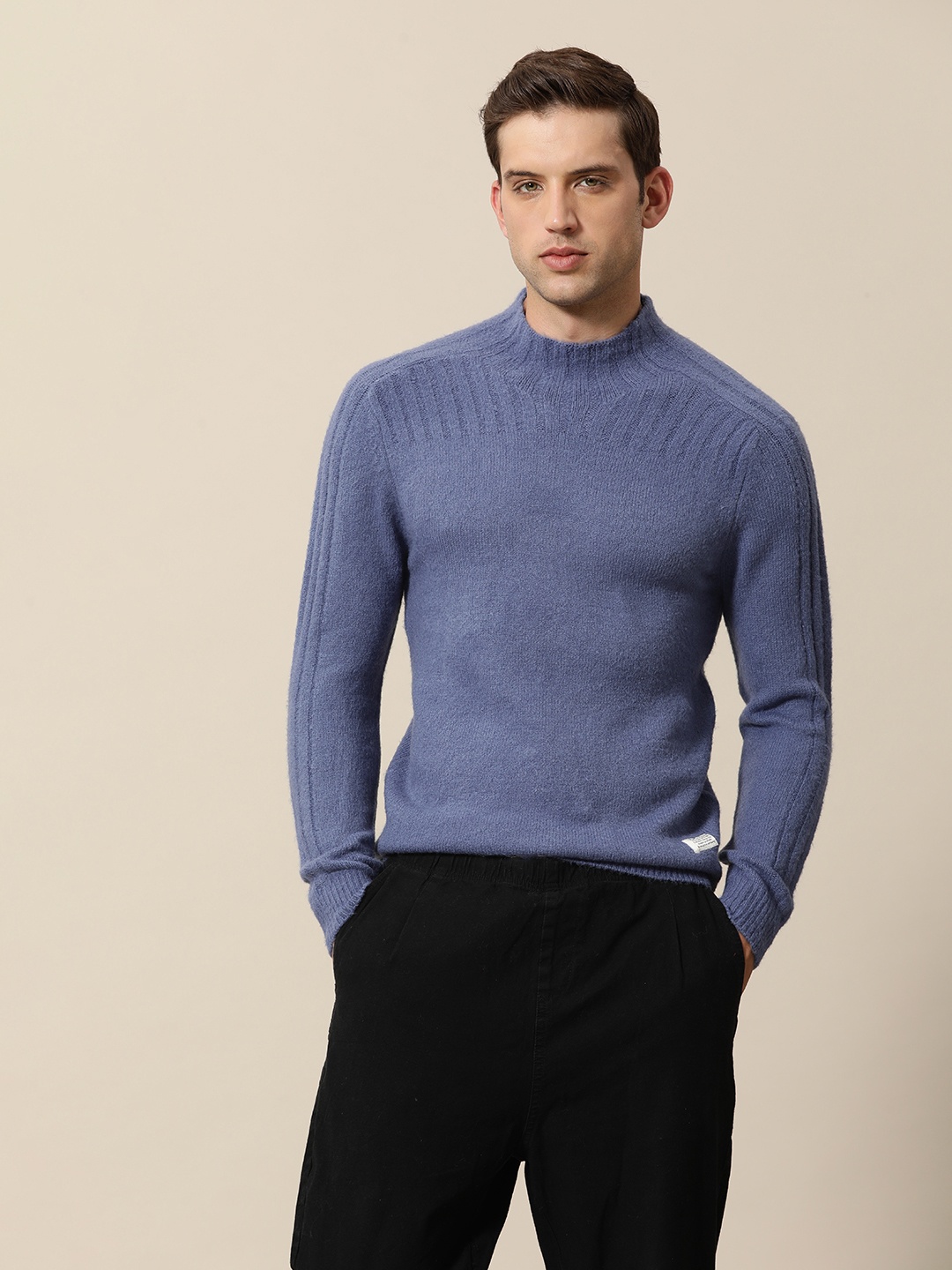 

Mr Bowerbird High Neck Tailored Fit Pullover, Blue