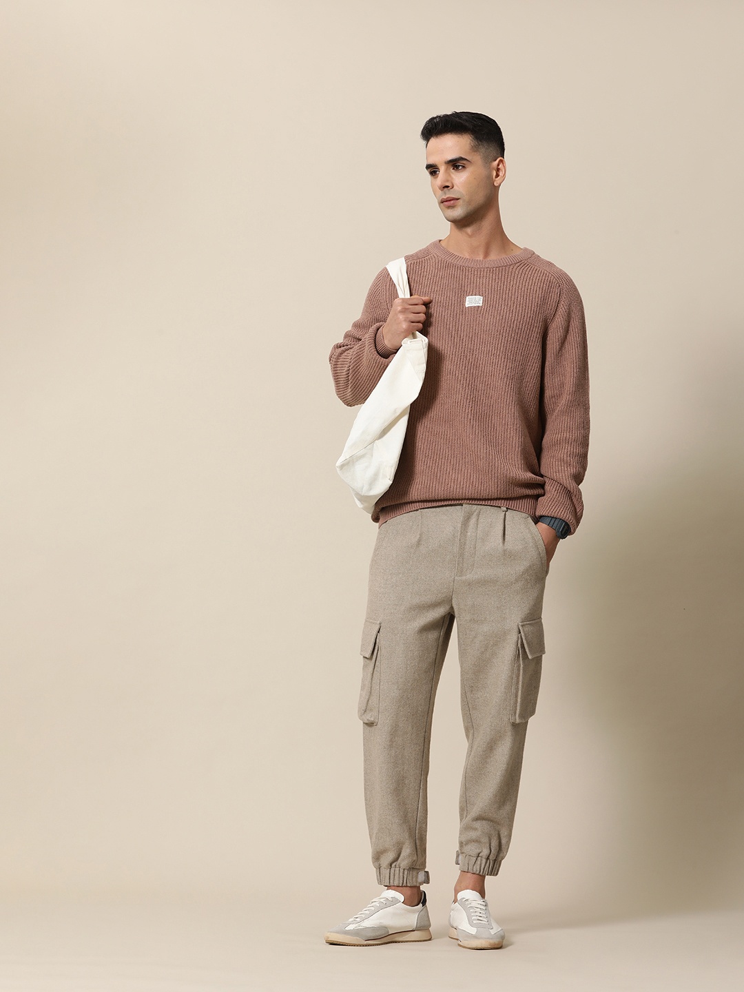 

Mr Bowerbird Ribbed Oversized Fit Pullover Sweaters, Mauve