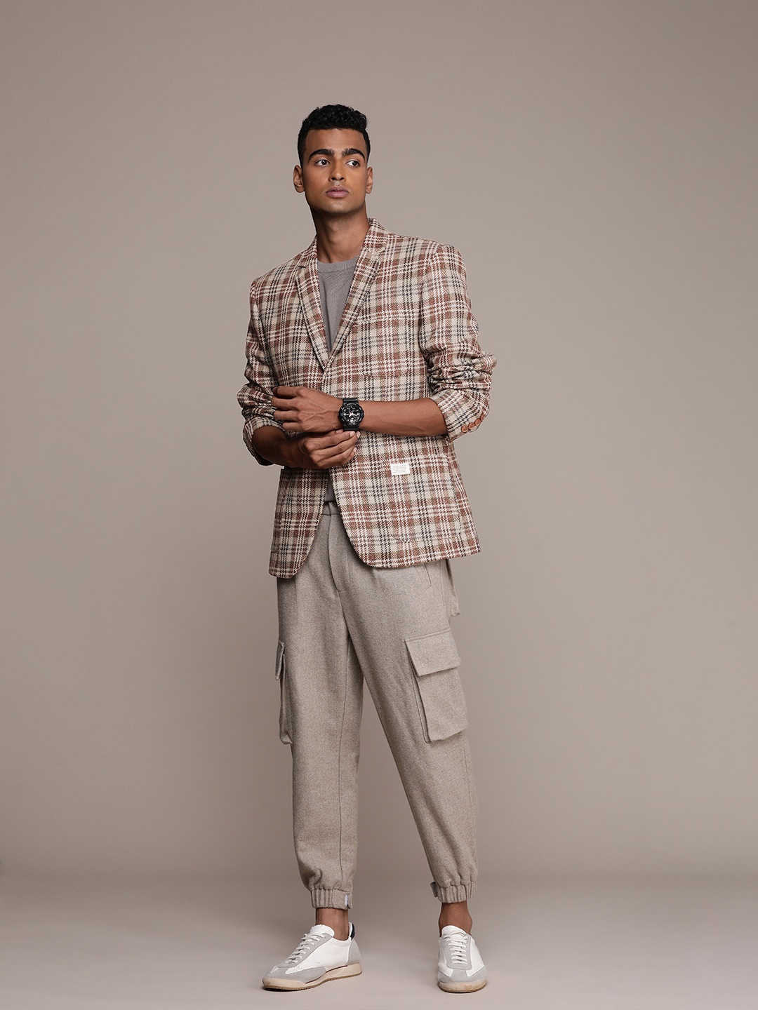 

Mr Bowerbird Tailored Fit Tweed Blazer, Beige
