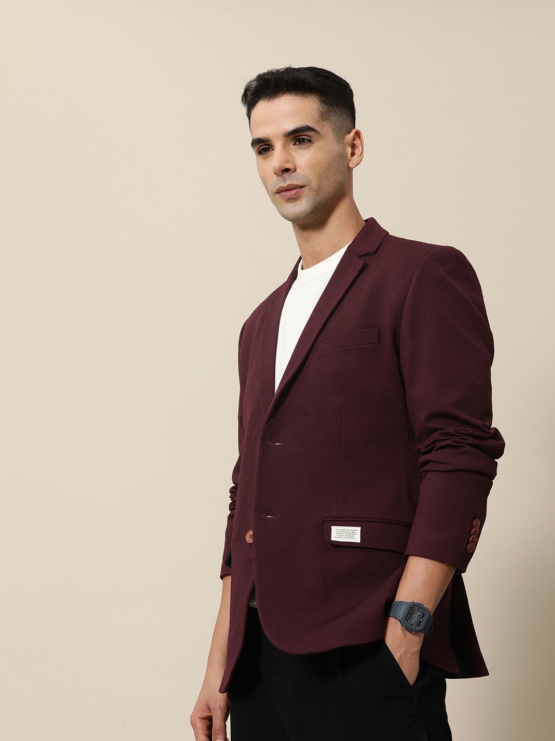 

Mr Bowerbird Men Tailored Fit Blazers, Maroon