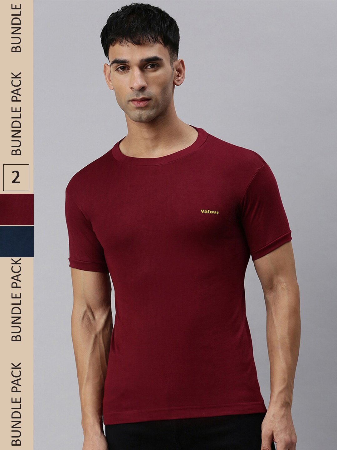 

Lux Cozi Pack Of 2 Round Neck Absorbent Slim Fit T-shirt, Maroon