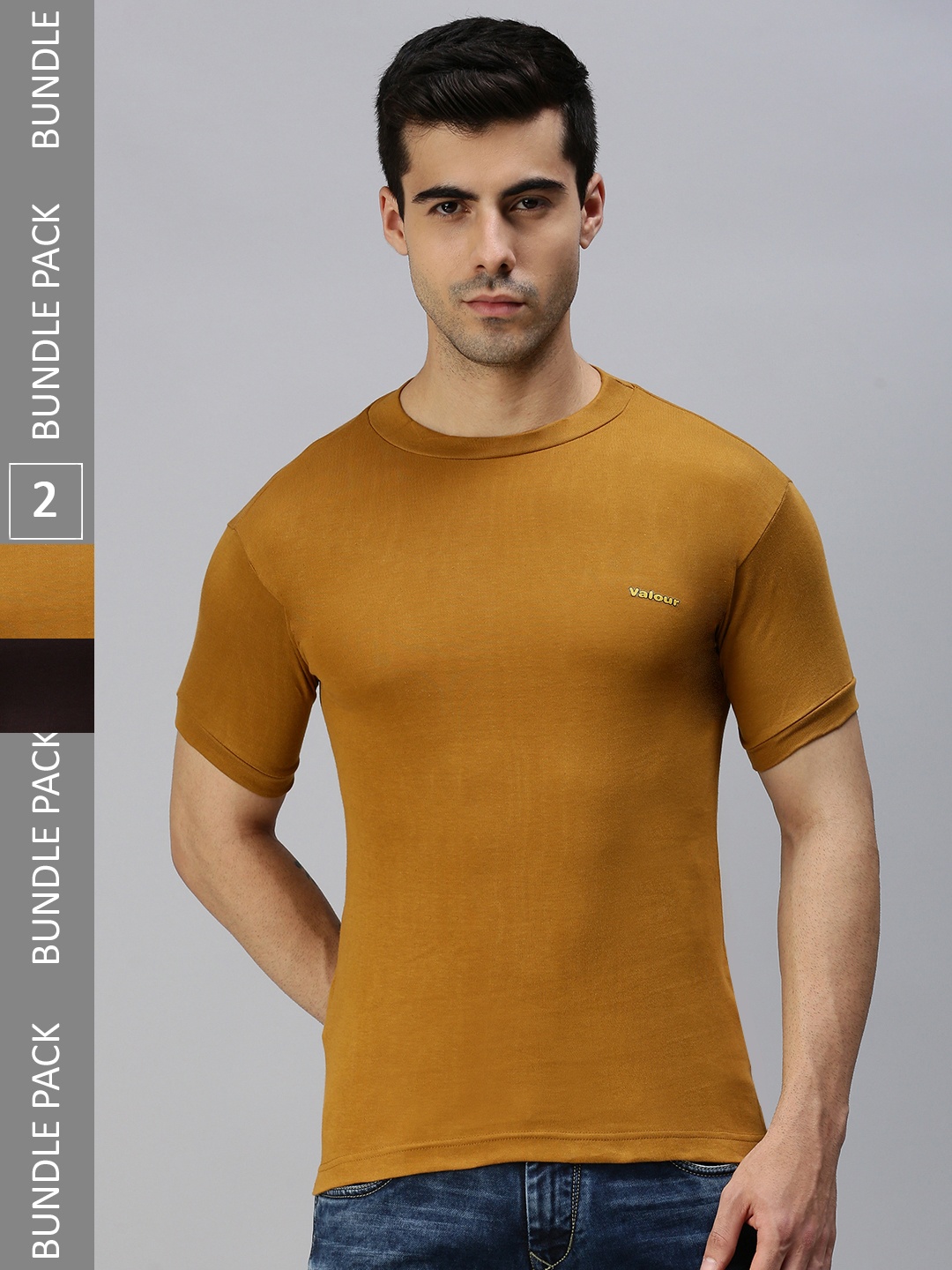 

Lux Cozi Pack Of 2 Slim Fit T-shirt, Mustard