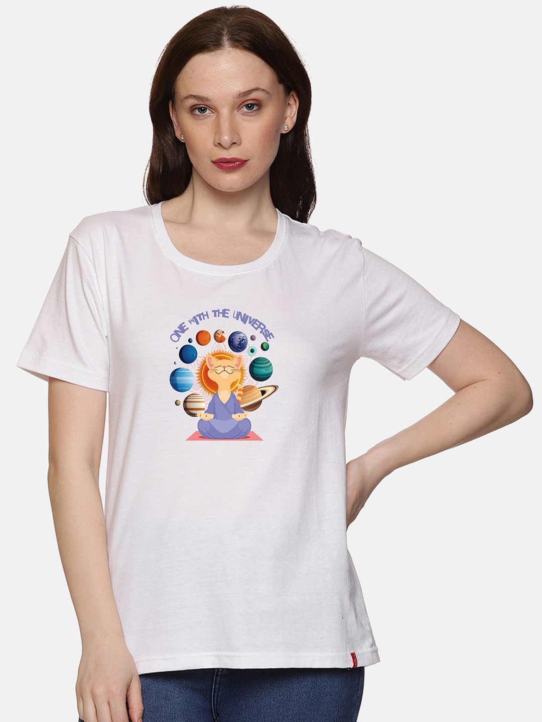 

NOT YET by us Graphic Printed Cotton T-shirt, White