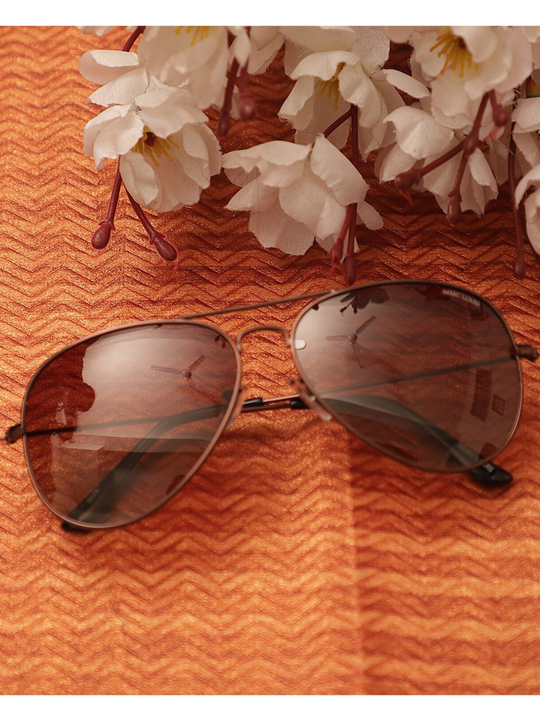 

MARC LOUIS Aviator Sunglasses with Polarised and UV Protected Lens, Brown