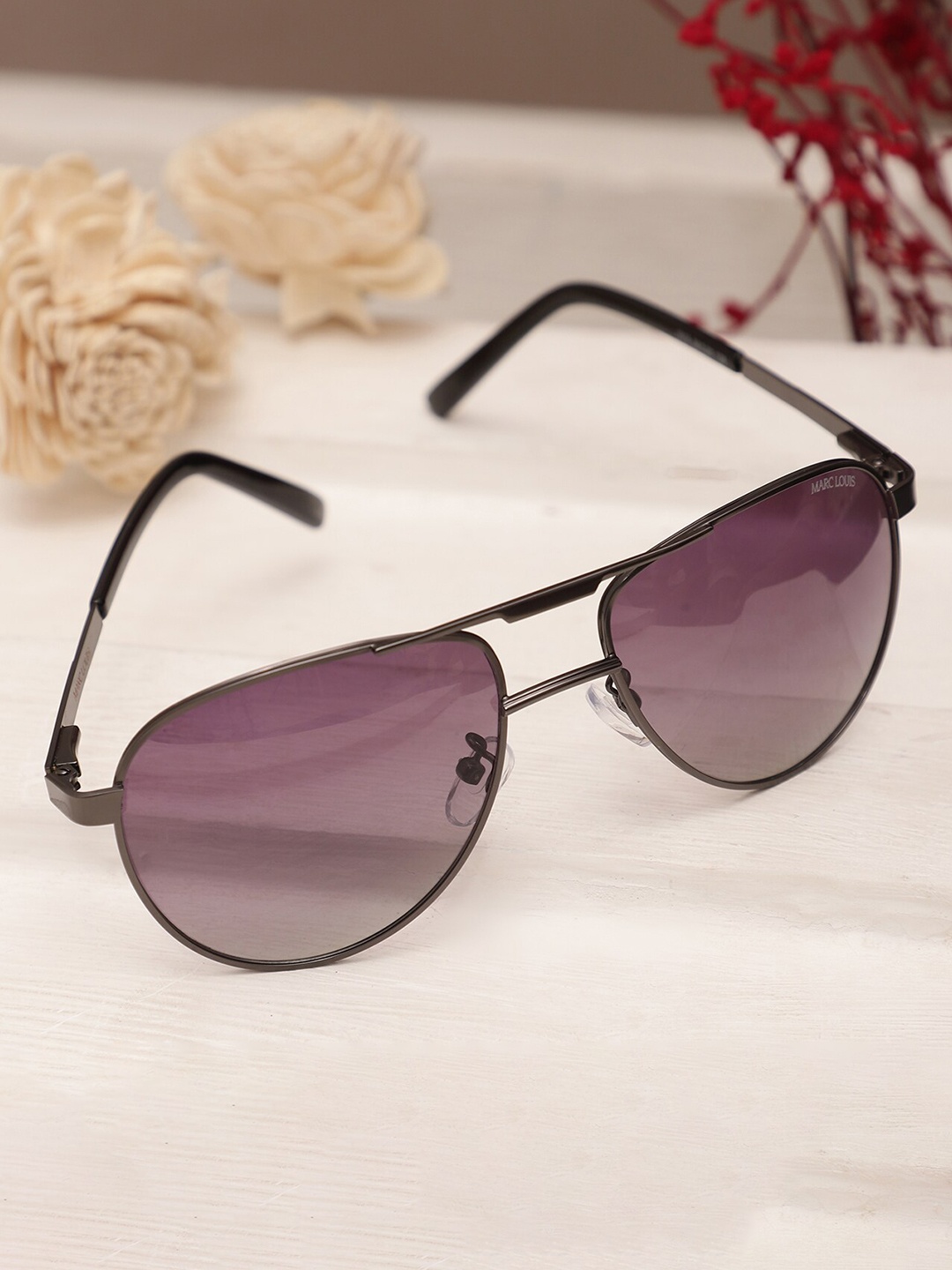 

MARC LOUIS Aviator Sunglasses With UV Protected Lens ML 1618, Purple