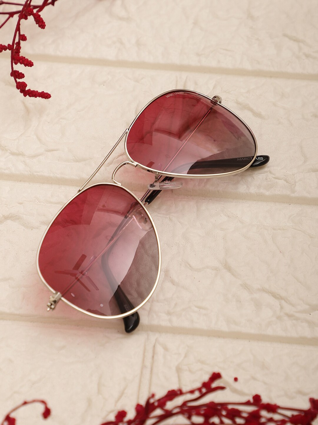 

MARC LOUIS Aviator Sunglasses With Polarised And UV Protected Lens ML 3026, Pink