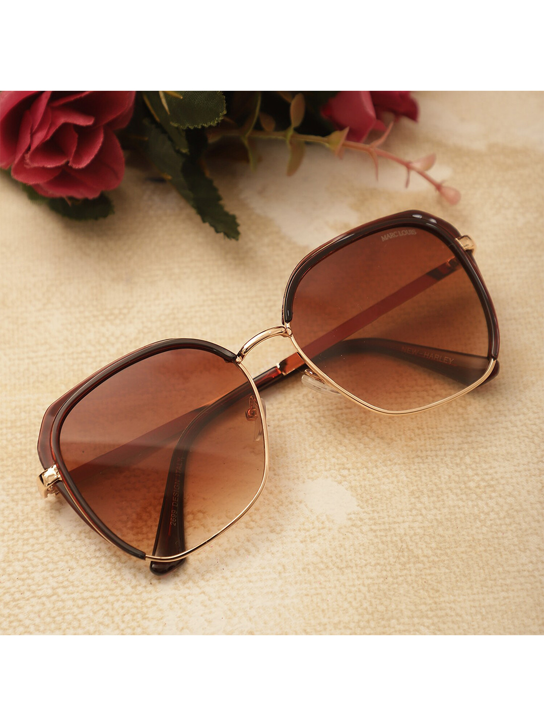 

MARC LOUIS Women Square Sunglasses With UV Protected Lens ML 2699, Brown