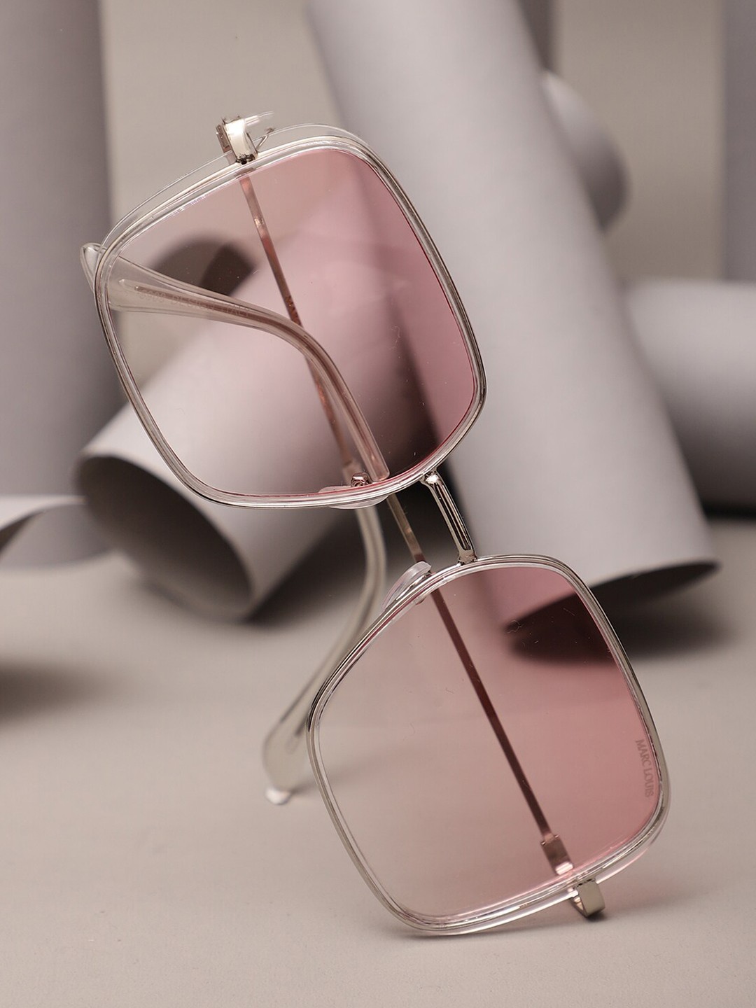 

MARC LOUIS Women Full Rim Square Sunglasses with UV Protected Lens- ML 5909 SILVER PINK SG