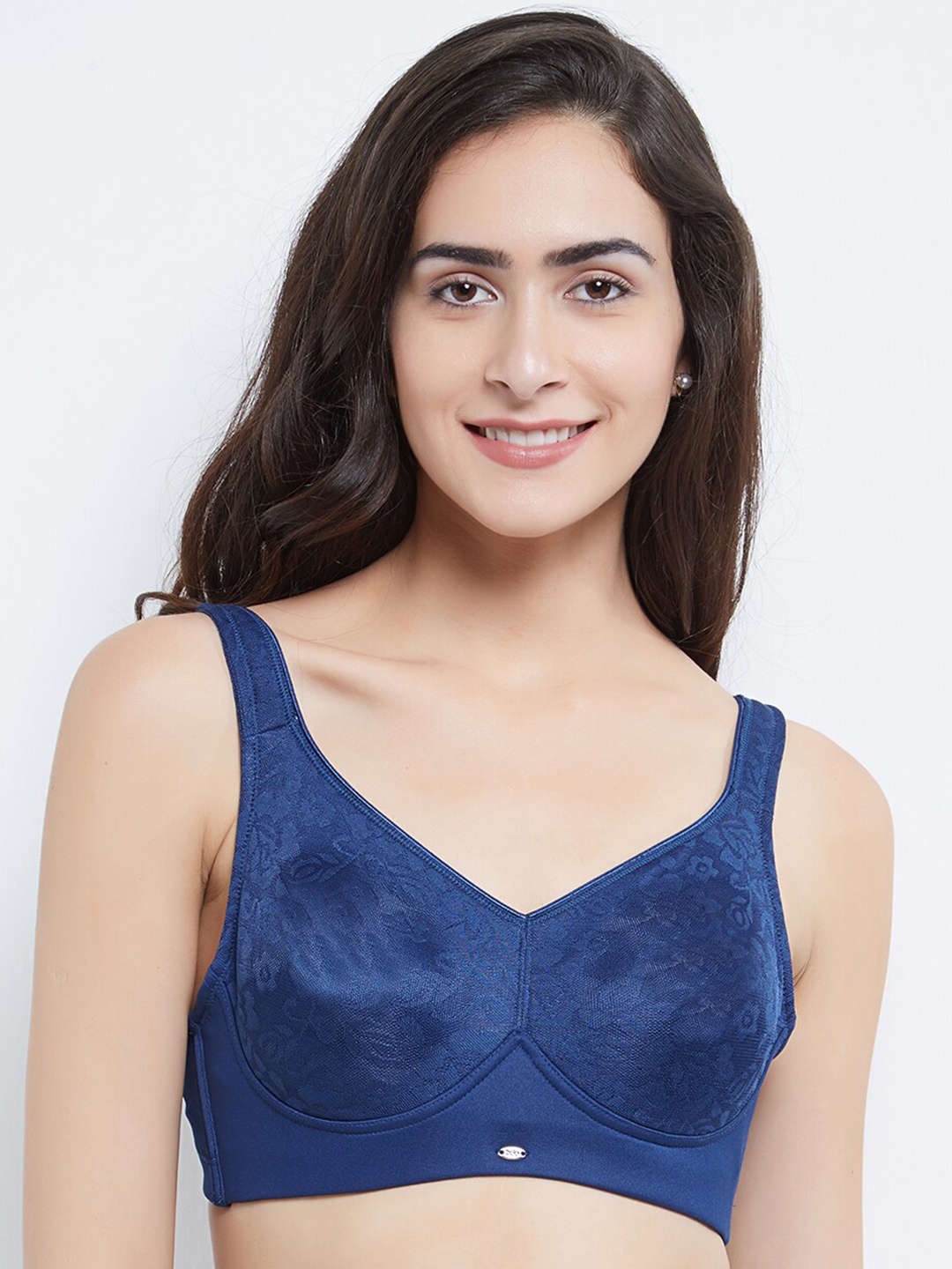 

Soie Floral Non-Wired Non Padded All Day Comfort Seamless Bra, Blue