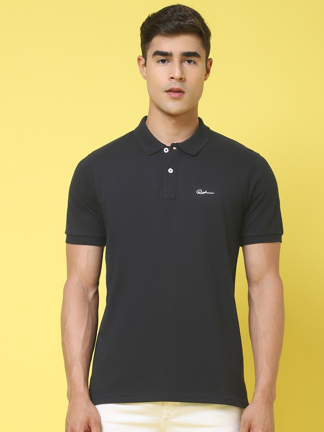 

Rodamo Polo Collar Slim Fit T-shirt, Black