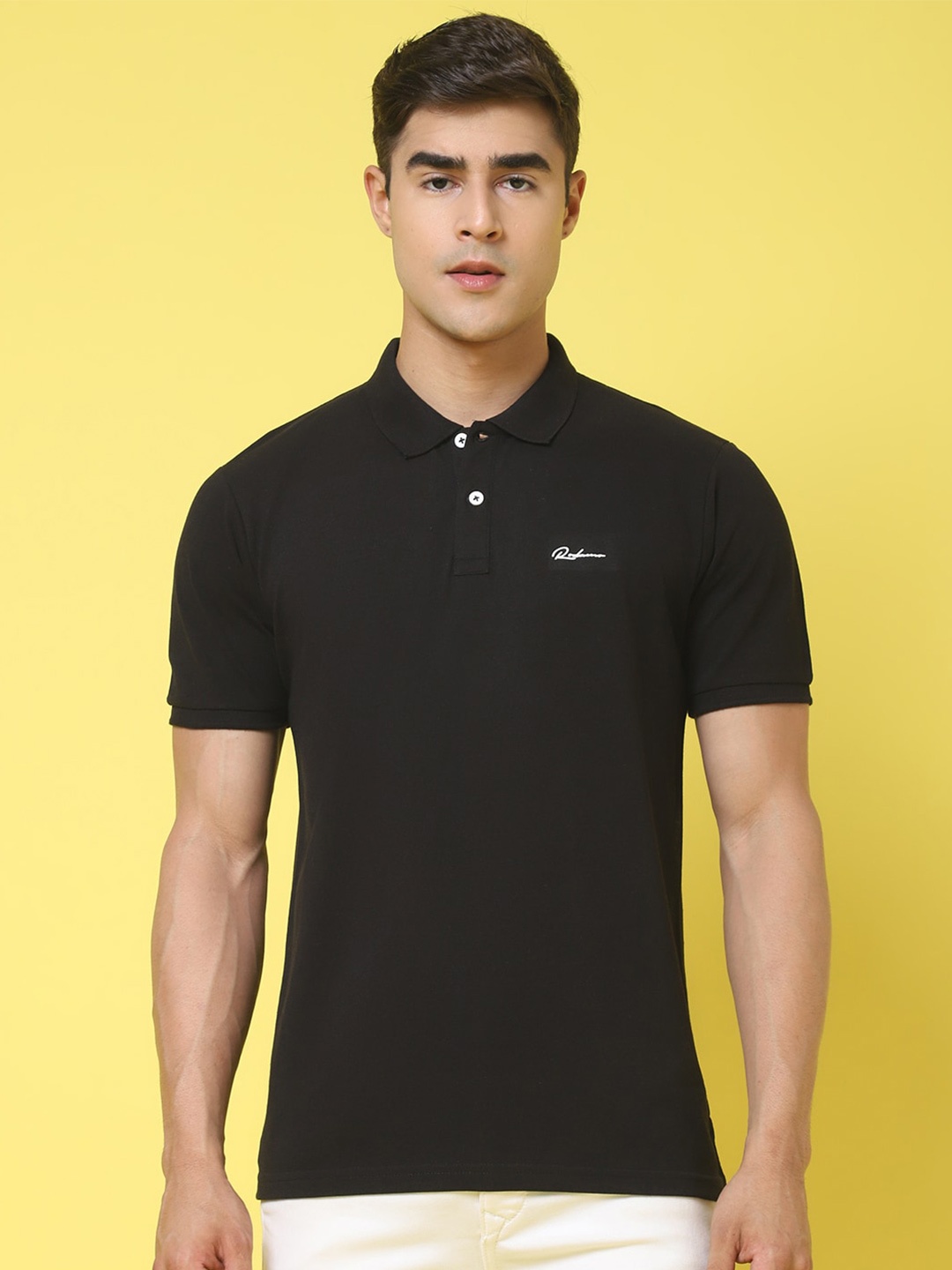 

Rodamo Polo Collar Cotton Slim Fit T-shirt, Black