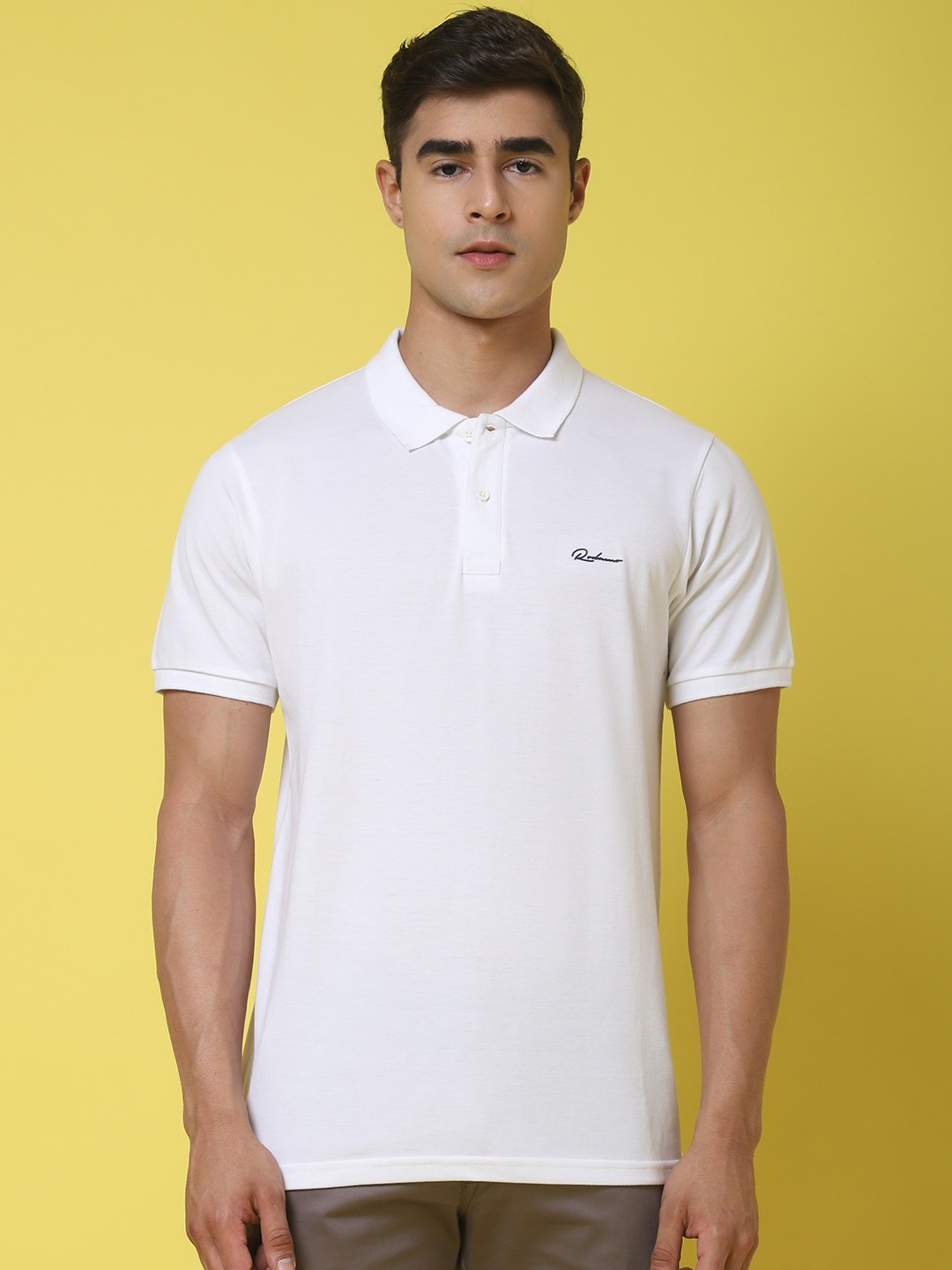 

Rodamo Polo Collar Cotton Slim Fit T-shirt, White