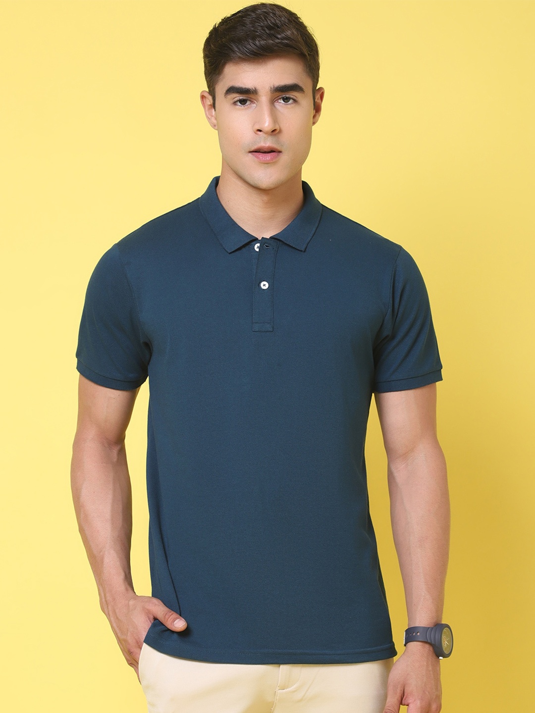 

Rodamo Polo Collar Slim Fit T-shirt, Teal