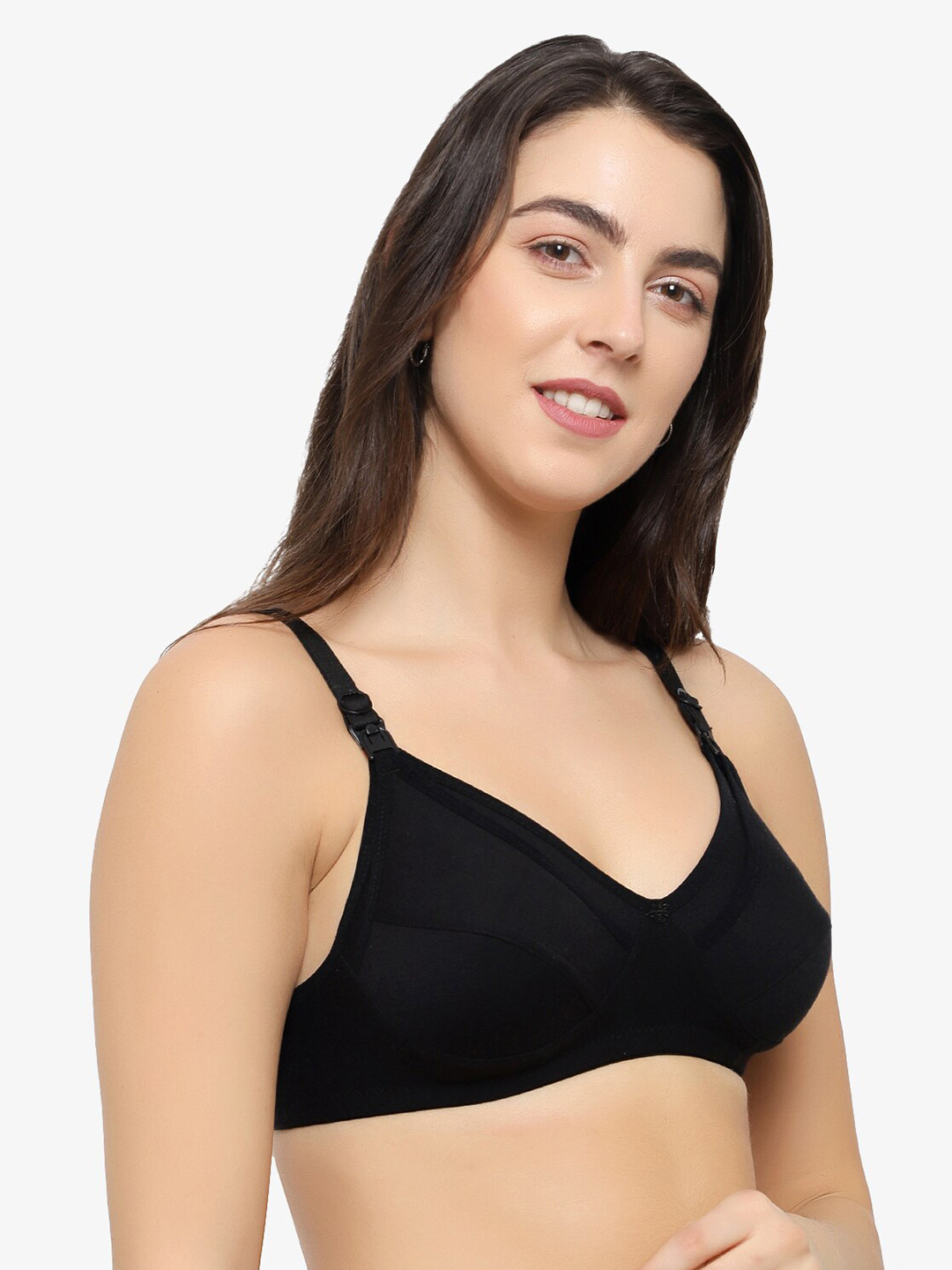 

KYODO Non-Padded Non-Wired Full Coverage Cut & Sew All Day Comfort Maternity Bra, Black
