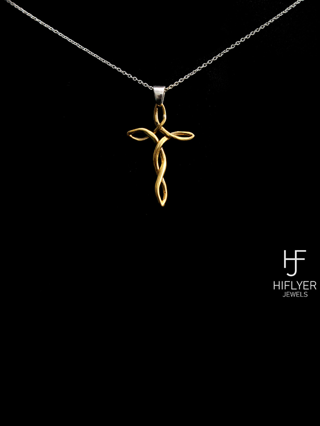 

HIFLYER JEWELS Gold Plated Brass Cross Pendant, Yellow