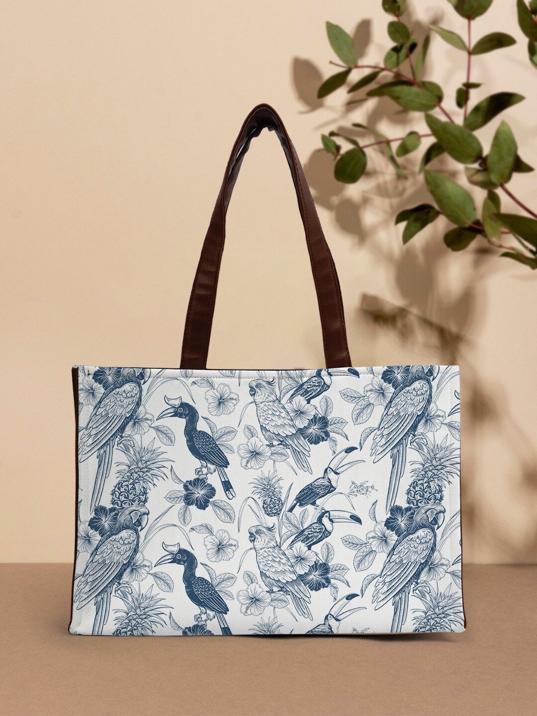 

Crazy Corner Printed Structured Tote Bag, Navy blue