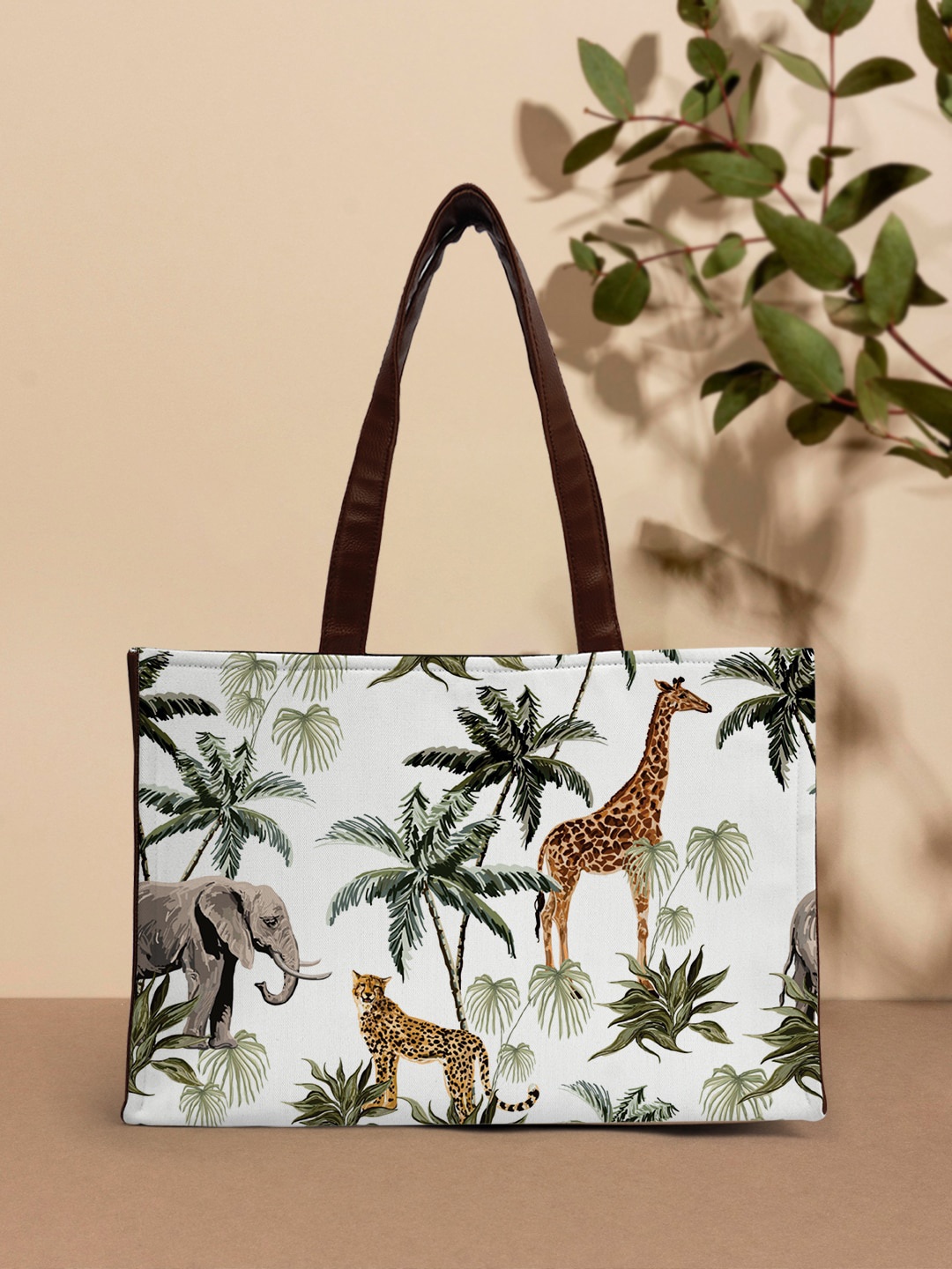 

Crazy Corner Floral Printed Structured Tote Bag, White