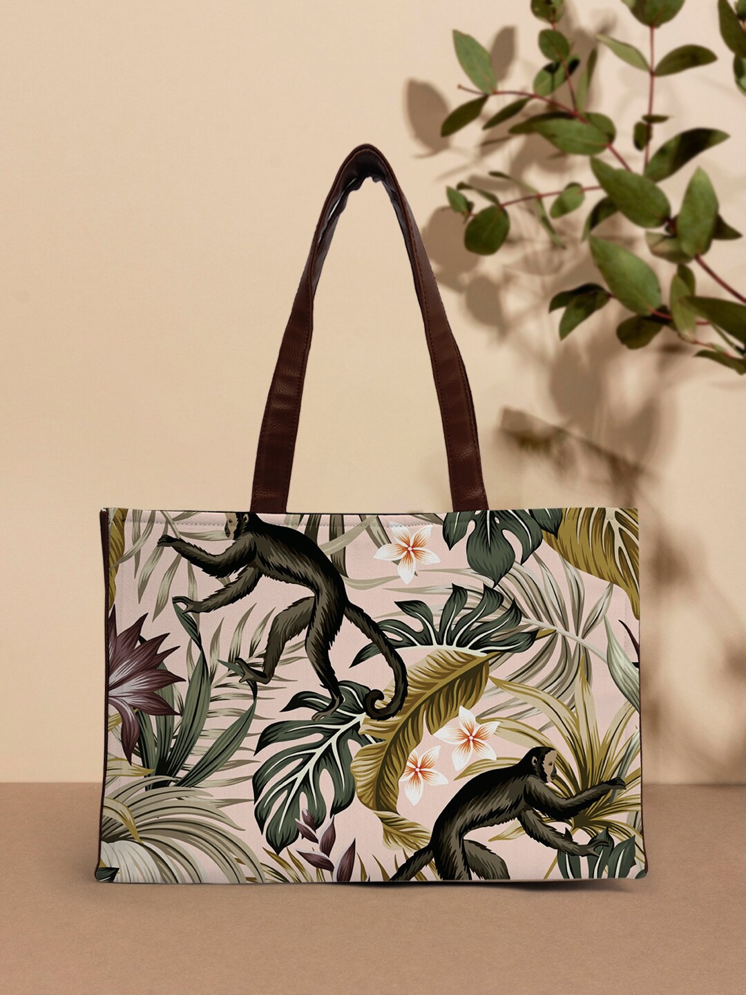 

Crazy Corner Floral Printed Structured Tote Bag, Pink
