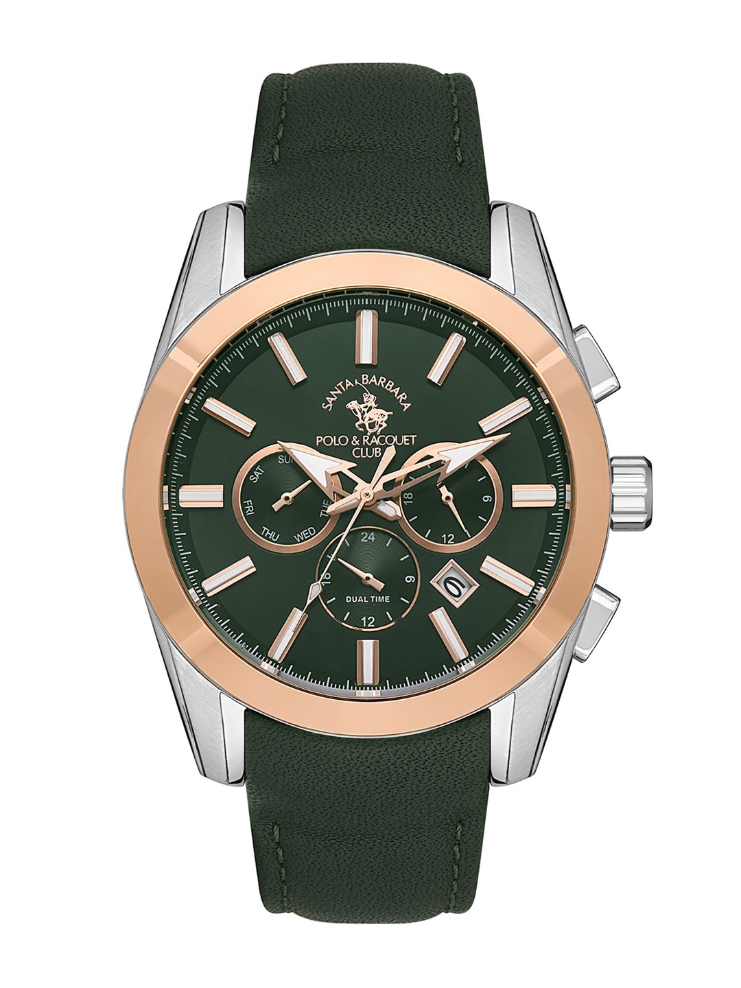 

SANTA BARBARA POLO & RACQUET CLUB Men Leather Analogue Chronograph Watch SB.1.10444-3, Green