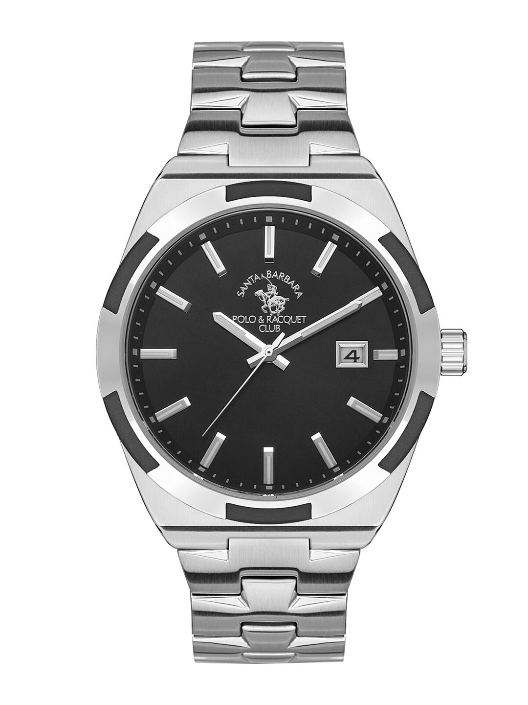 

SANTA BARBARA POLO & RACQUET CLUB Men Stainless Steel Bracelet Style Watch SB.1.10483-2, Black