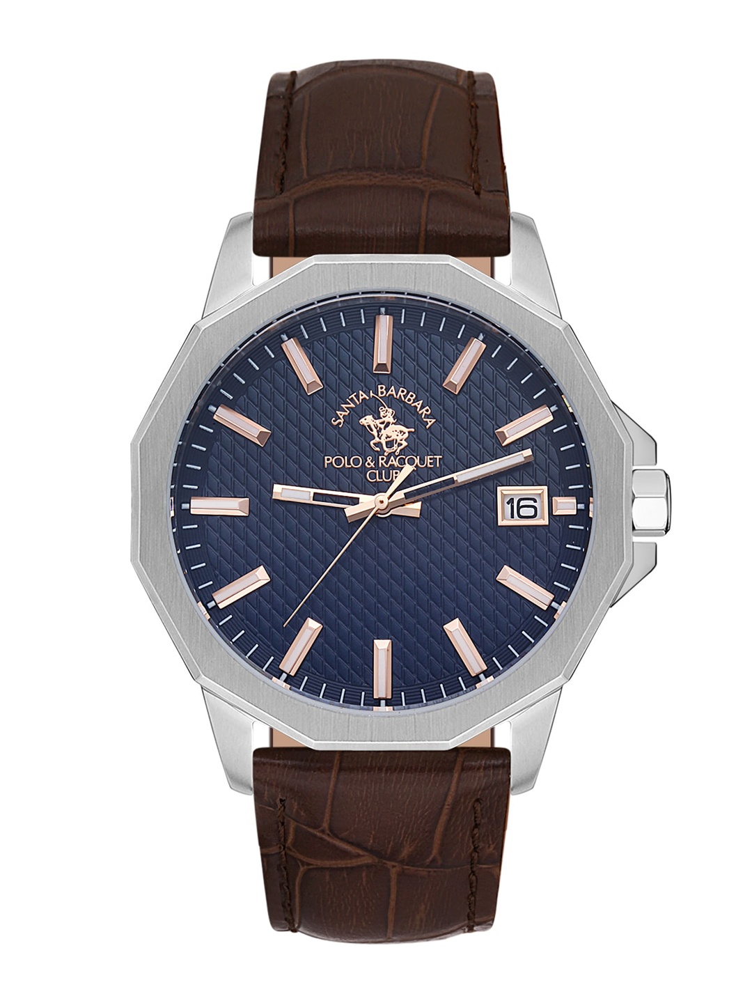 

SANTA BARBARA POLO & RACQUET CLUB Men Leather Textured Straps Analogue Watch SB.1.10475-2, Blue