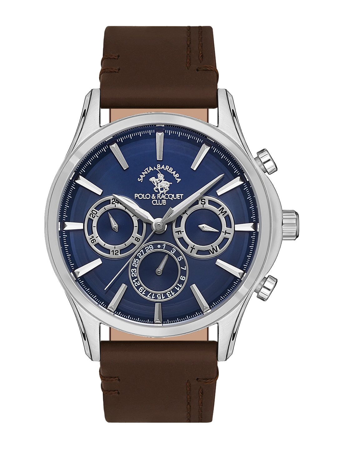 

SANTA BARBARA POLO & RACQUET CLUB Men Leather Bracelet Style Analogue Watch SB.1.10454-3, Blue