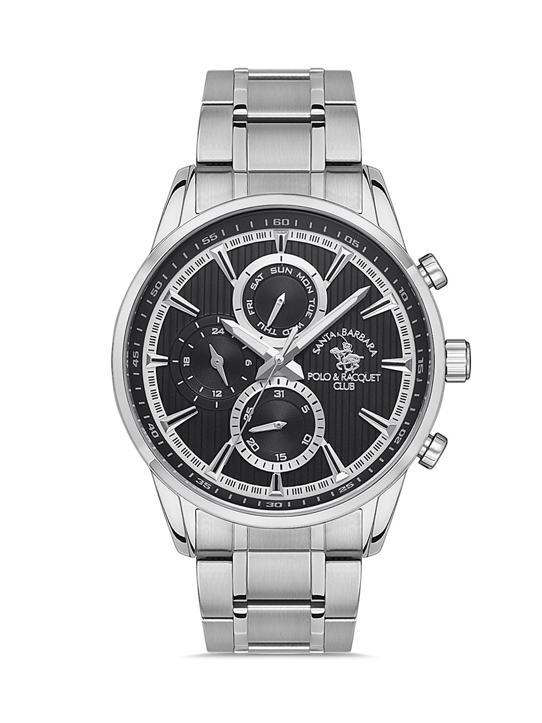 

SANTA BARBARA POLO & RACQUET CLUB Men Stainless Steel Straps Chronograph Analogue Watch, Silver