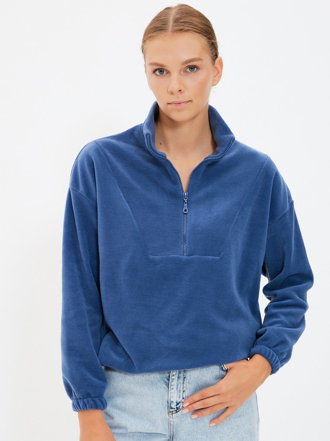 

Trendyol Round Neck Long Drop -Down Sleeves Sweatshirts, Blue