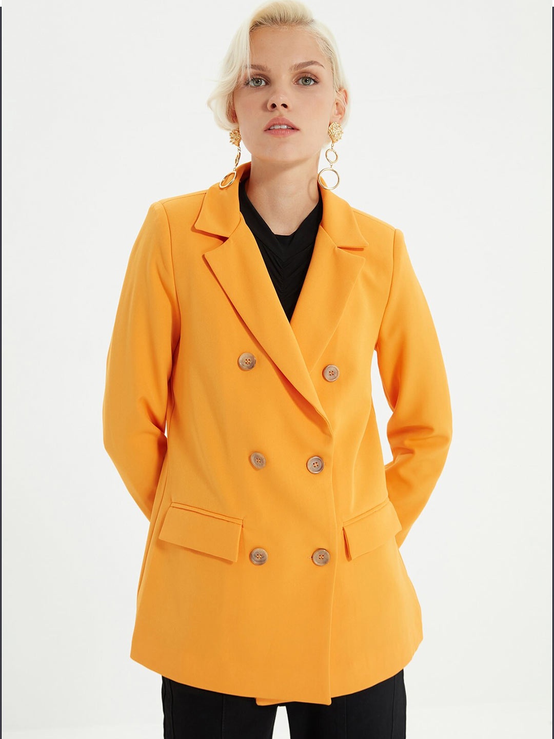 

Trendyol Double-Breasted Formal Blazer, Orange