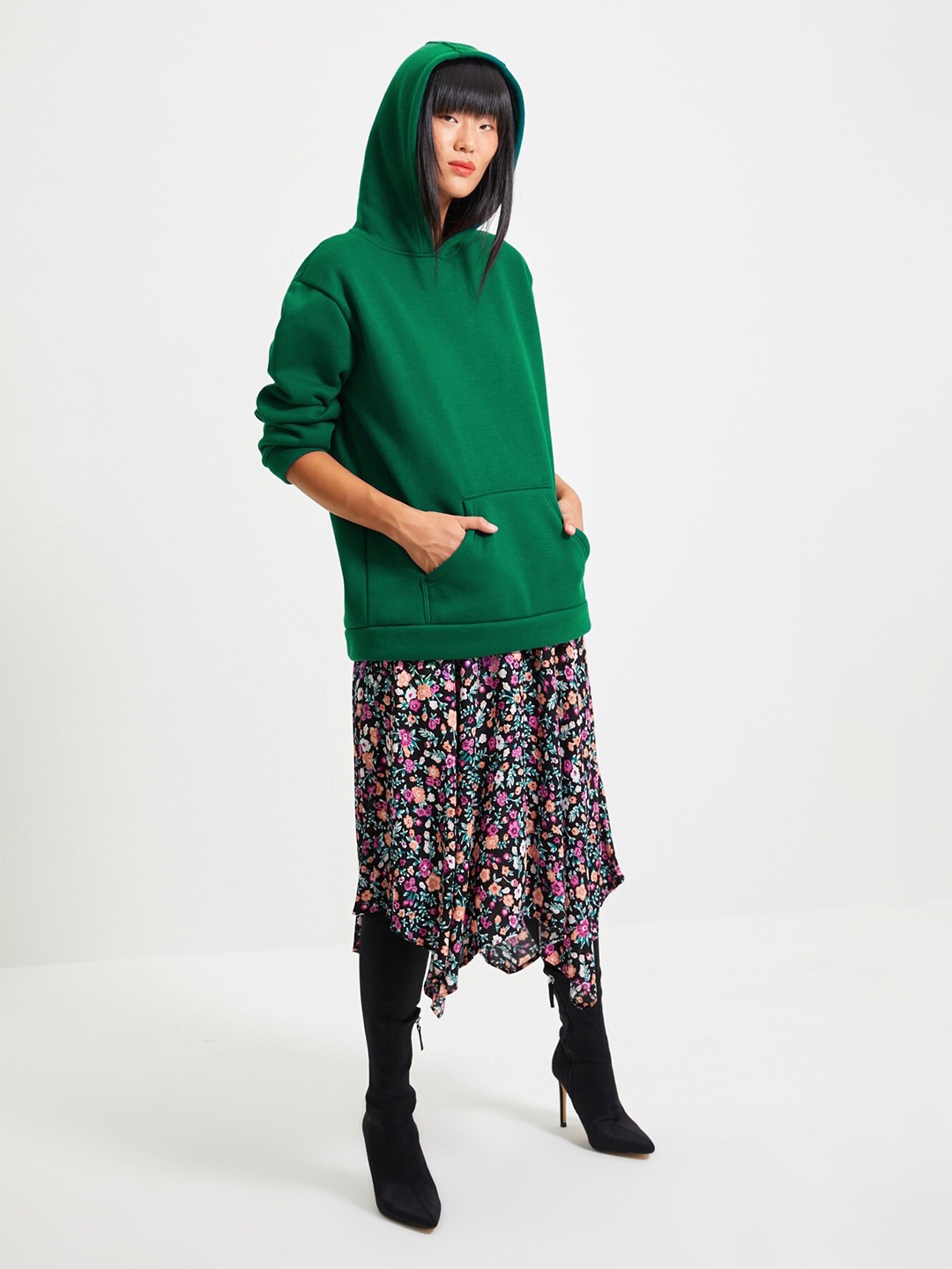 

Trendyol Hooded Long Sleeves Sweatshirt, Green