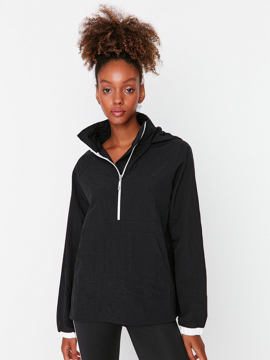 

Trendyol Hooded High Neck Sweatshirt, Black