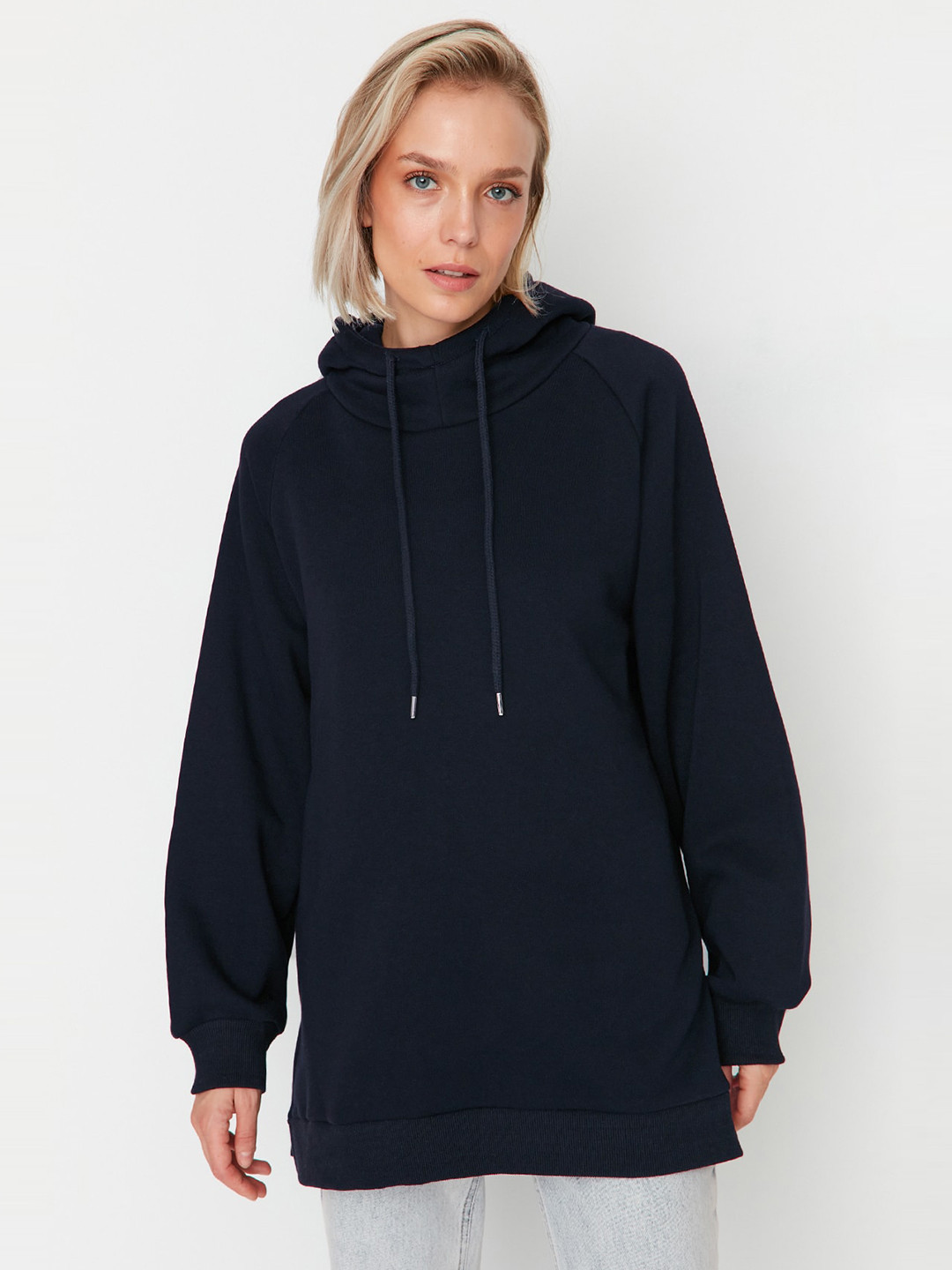 

Trendyol Hooded Longline Sweatshirt, Navy blue