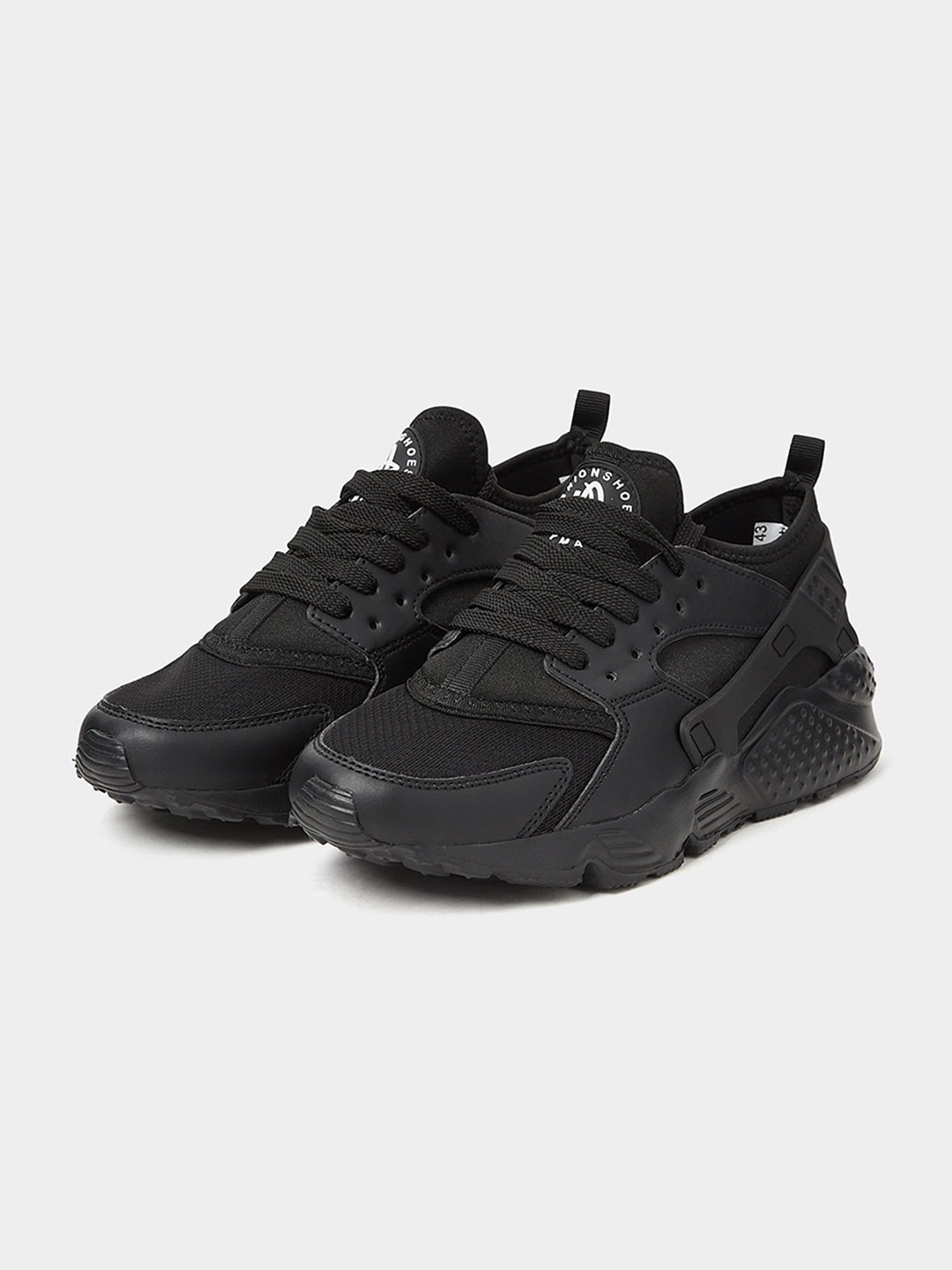 

Styli Men Textured Chunky Sole Sneakers, Black