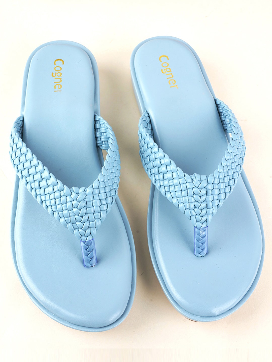 

Cogner Braided Flatform Heels, Blue